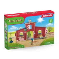 Große Farm mit Tieren und Zubehör