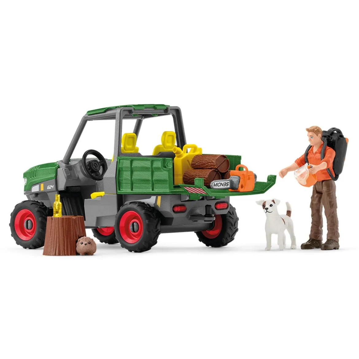 Waldbauer mit Fahrzeug