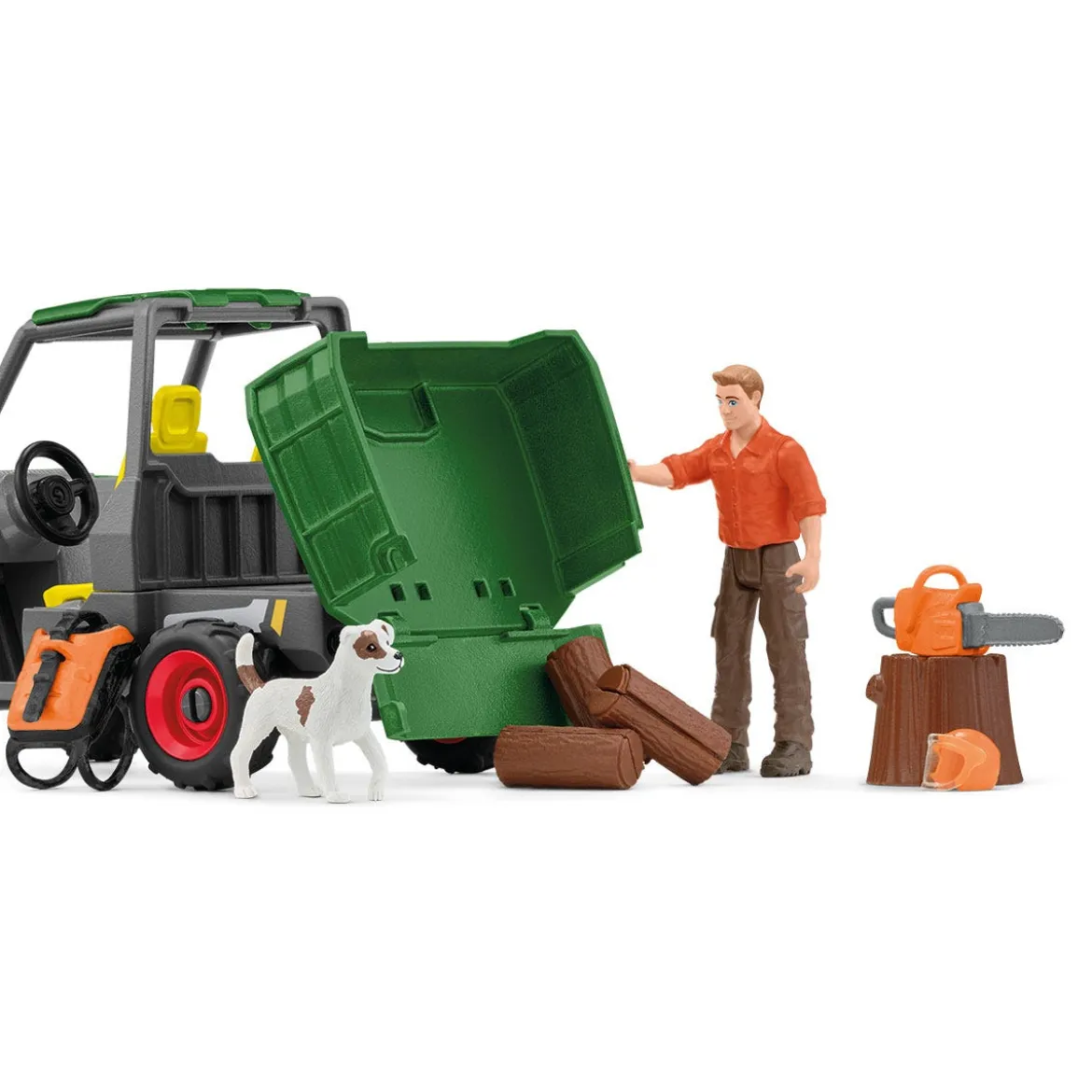 Waldbauer mit Fahrzeug